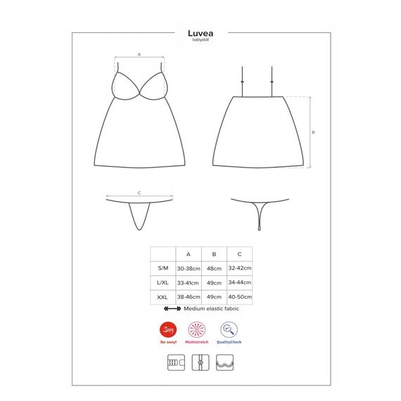 Пеньюар та стрінги Obsessive Luvae M/L | Зображення 6