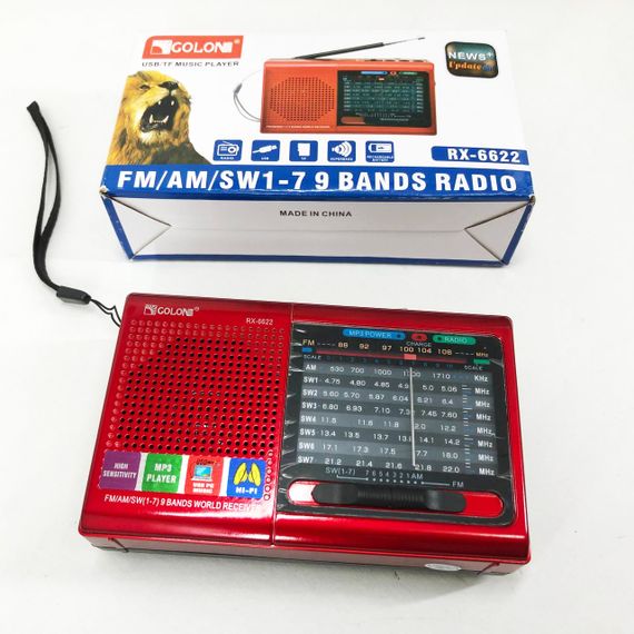Портативная колонка радио MP3 USB Golon RX-6622. Цвет: красный | Зображення 5