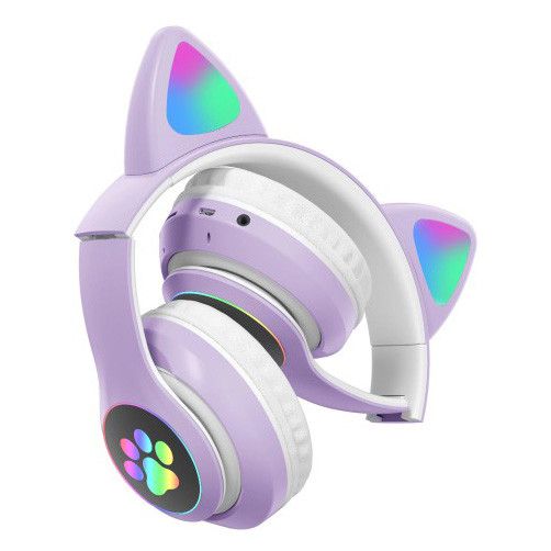 Беспроводные LED наушники с кошачьими ушками CAT STN-28. VN-110 Цвет: фиолетовый | Зображення 7