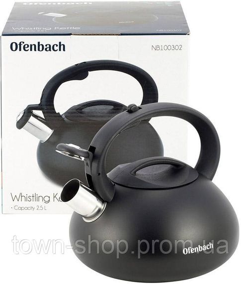 Чайник Ofenbach Happy Kettle 2.5л из нержавеющей стали со свистком, черный матовый | Зображення 5