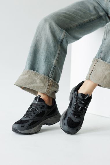 Кросівки жіночі шкіряні 591342 Сірі чорні 36 37 38 39 40 | Зображення 8