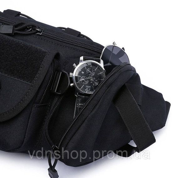 Нагрудна чоловіча сумка тактична чорна, Нагрудна сумка кобура чоловіча тактична чорна DK-11 | Зображення 1