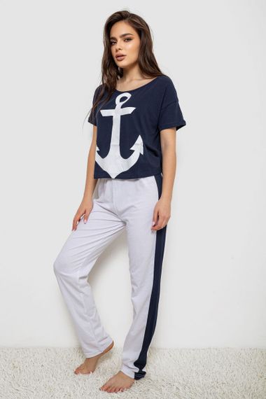 Пижама женская  -уценка, цвет синий, 243R1488-005-U-7 | Зображення 2