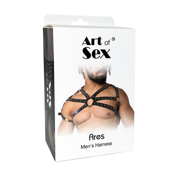 Чоловіча портупея Art of Sex - Ares, натуральна шкіра, колір Чорний, розмір L-2XL Sex Aura | Зображення 3