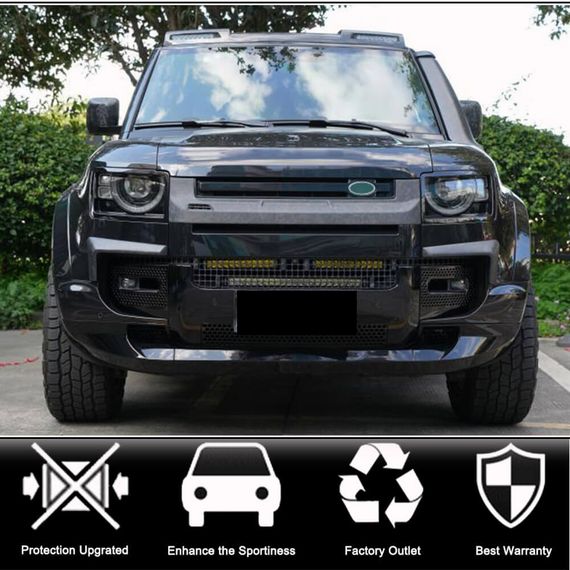 Накладка на решетку радиатора (Карбон) для Land Rover Defender 2019- гг | Зображення 1