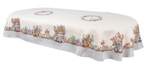 Скатертина гобеленова овальна OVAL1289GR-240 Limaso, 137х240, Овальна, Великодній, Без люрексу, 75% поліестер, 22% бавовна, 3% акрил, Гобелен