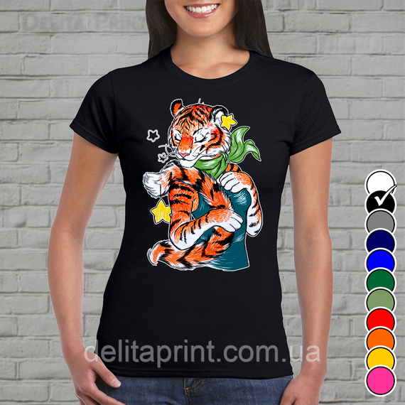 Футболка з новорічним принтом "Круті тигри - Тигриця" Family Look Новий Рік