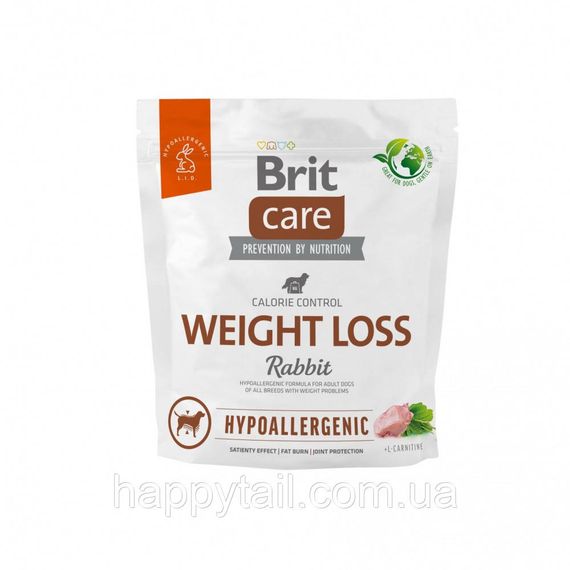 Гипоаллергенный корм Brit Care Dog Hypoallergenic Weight Loss (кролик и рис), 1 кг