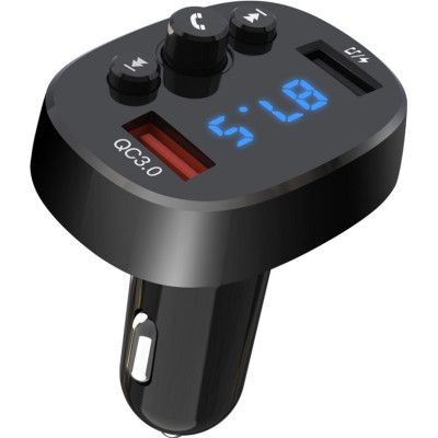 FM модулятор XO XO-BCC03 Car Charger 18W Bluetooth+QC3.0 Quick Charger Black (XO-BCC03) | Зображення 1