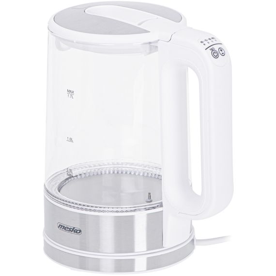 Електрочайник Mesko MS 1301 white 1850-2200Вт/ 1.7л/ скло/ встановлення температури | Зображення 2