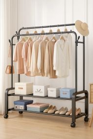 Стійка-вішалка для одягу та взуття подвійна Multipurpose Hanger