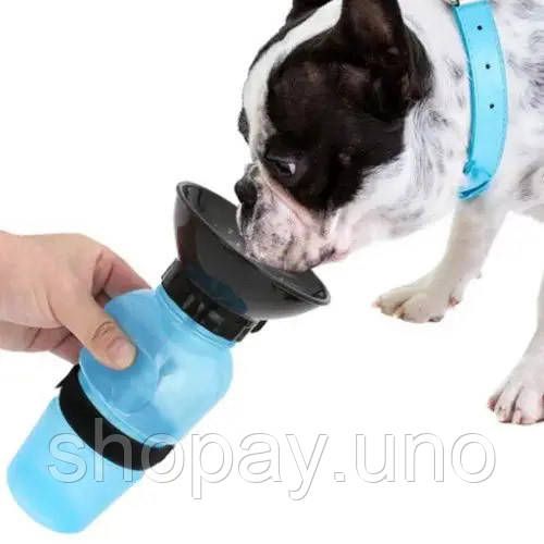 Поїлка для собак дорожня переносна Aqua Dog 537 мл портативна пляшка для великих та дрібних собак FS-97 | Зображення 3
