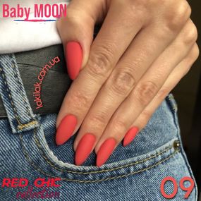 Гель-лак BABY MOON Red Chic №09 помаранчево-червоний, 6 мл