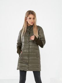Довга куртка з відстібним рукавом, арт.205/2, хакі