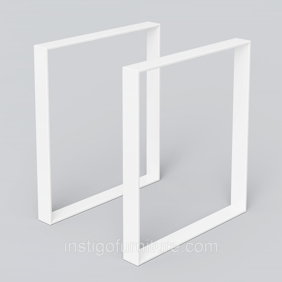 Комплект опор для столу з металу 600×70mm, H=730mm (профільна труба: 70x11mm) Білий | Зображення 1