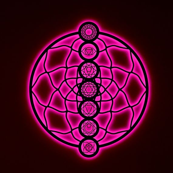 Панно декоративне картина на стіну Чакри кругле LED підсвітка 800х922 acr-p000252 | Зображення 4