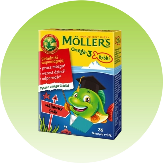 Mollers omega 3 рибки, смак малиновий, 36шт