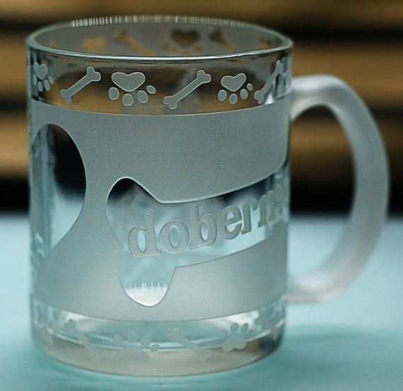 Стеклянная чашка кружка 320 мл с гравировкой Доберман подарок для владельца собаки или ценителя породы | Зображення 5