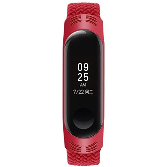 Тканевый монобраслет Braided Solo Loop для Xiaomi Mi Band 3/4/5/6 (S) Красный | Зображення 2