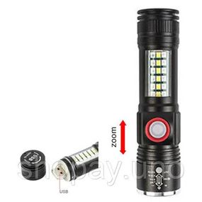 Ліхтар SY-1903C-P50+SMD+RGB Alarm, ЗУ USB, кишеньковий ліхтар із usb зарядкою, надпотужний ліхтарик