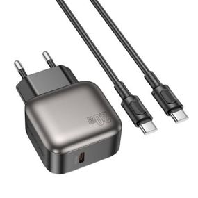 МЗП Borofone BAS53A Absolute PD20W (1USB-C) + Type-C to Type-C Black