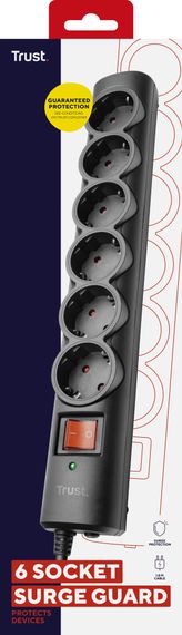 Мережевий фільтр Trust Surge Guard 6XSchuko 1.8м Black (21059_TRUST) | Зображення 6