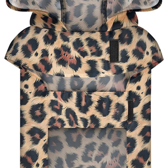 Дощовик-накидка з капюшоном для собак WAUDOG Clothes, малюнок "Леопард",L, А 48-52 см, B 60-70 см, С 42-52 см | Зображення 3
