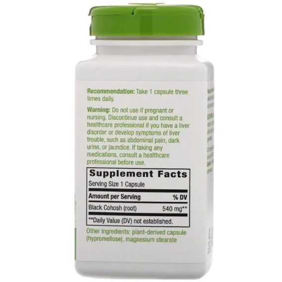 Клопогон Nature's Way Black Cohosh Root 540 mg 180 Caps NWY-14690 | Зображення 1