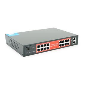 16-портовый гигабитный управляемый PoE коммутатор YOSO YO316-240 с 16 портами POE 1000Мбит + 2 UP-Link 1000Mбит + 1 SFP. 52V/240W.