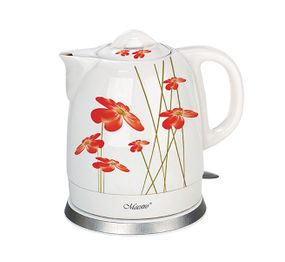 Електрочайник керамічний Maestro MR-066-RED FLOWERS, 1.5 л, 1200 Вт