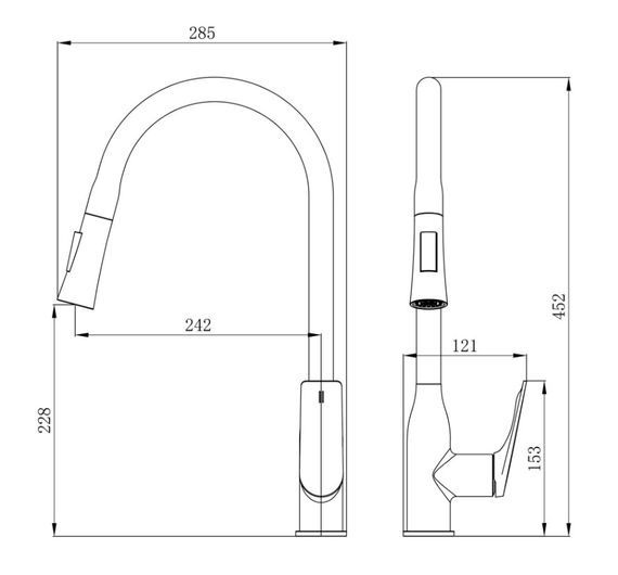 Смеситель для кухни Qtap Vlasta New с выдвижным изливом QTVLA344GMB45647 | Зображення 1