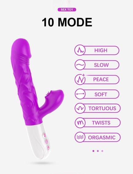 Вибромассажер SiliconeTongue Vibrator, USB 10 Function sexstyle | Зображення 4