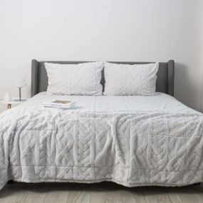 Покрывало евро з 2 наволочками ТЕП SOFT ANGORA 4-04885_34649 240х260 см светло-серый