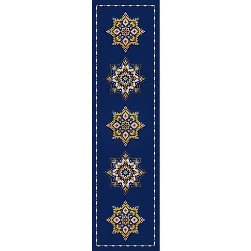 Доріжка на стіл Різдвяні зірки на синьому тлі 150x40 см (DR__25NG014)