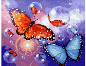 Картина за номерами. Brushme "Мильні метелики" GX22072
