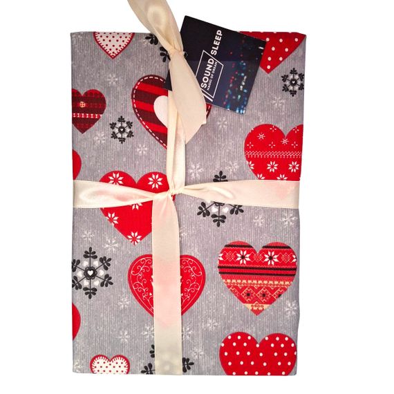 Скатертина SoundSleep Winter Love новорічна водостійка 110х140 см сіра (2800004658539) | Зображення 3