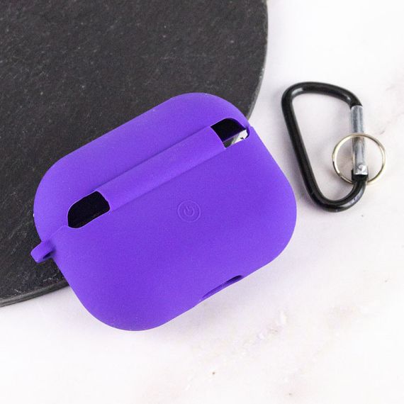 Силиконовый футляр с микрофиброй для наушников Airpods Pro Фиолетовый / Ultra Violet | Зображення 2