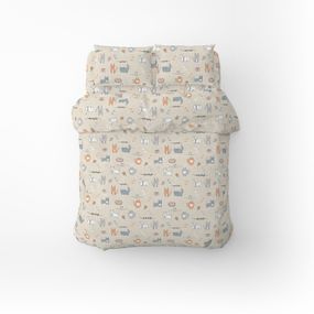 Постельное белье Home Line Кошачья радость бежевый бязь полуторный (174437)