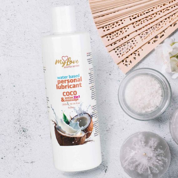 2в1 лубрикант та масажний гель - MyLove Aroma Series Intim&Massage Coco, 300 мл Sex Aura | Зображення 2