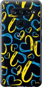 Чехол на LG V40 ThinQ Сердца UA "5292u-1577-17620"