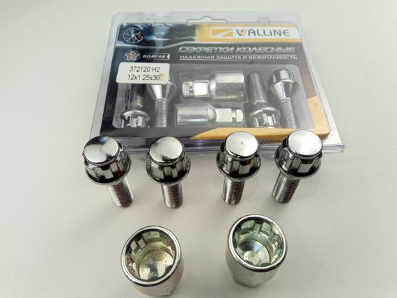 Болти секретні М12х30х1,25, Walline (372120 Н2) наруг./хром/конус