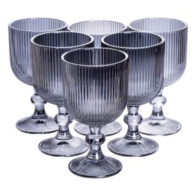 Набір келихів для вина 6 (шт) по келихи під вино 300 (мл) на ніжці келихи винні Сірий HP-19-7115G