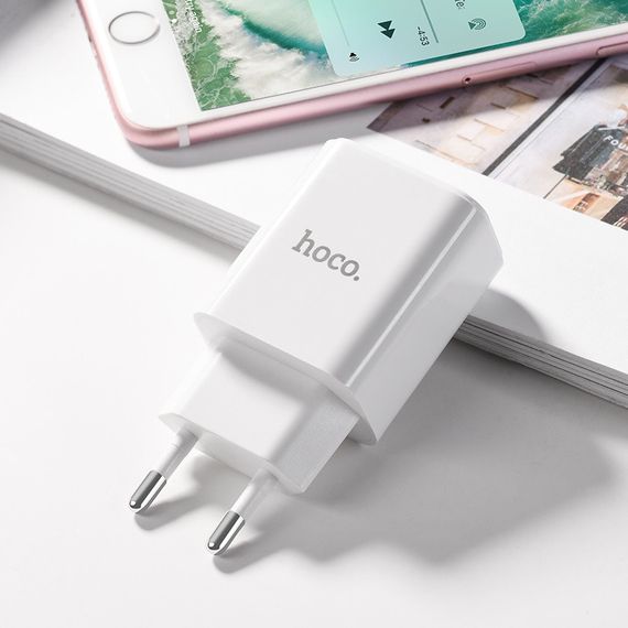 Сетевое зарядное устройство Hoco C62A Victoria 2USB (2.1А) White