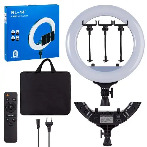 Кільцева LED-лампа RL-14 (36 см) (3 кріплення) (пульт) (сумка)