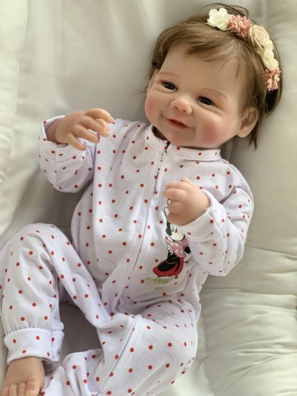 Колекційна Силіконова Лялька Реборн Немовля Анатомічна Новонароджена Дівчинка Брюнетка Марі (Вінилова Лялька) 45 см | Зображення 2