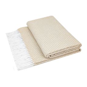 Плед бавовняний LINDA бежевий Love You 140 x 200 см