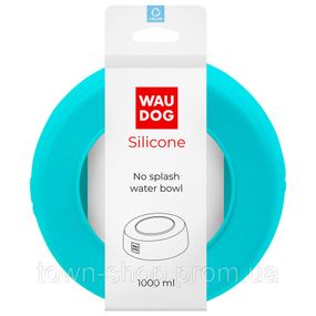 Миска-непроливайка  WAUDOG Silicone, 1 л голубой