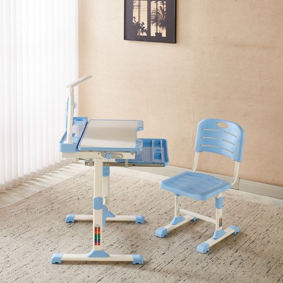 Дитяча парта для школяра Spoko SP-09 з лампою та сидінням, регульована, синя (42401043) | Зображення 3