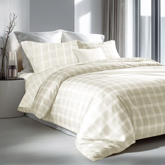 Комплект постельного белья SoundSleep Jacquard Sofino Beige сатин-жаккард Двуспальный Евро 200х220 см бежевый (2800004922388)