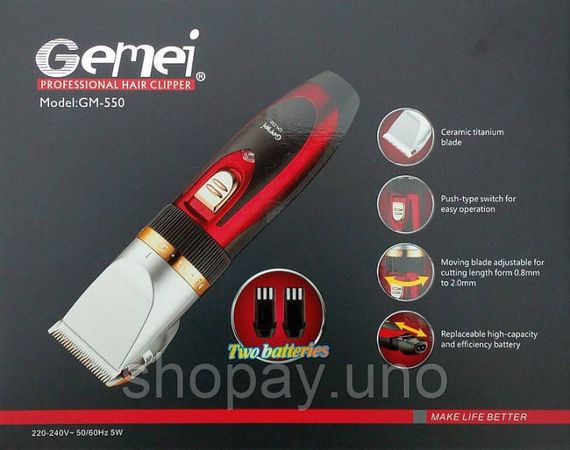 Машинка для стрижки волос Gemei GM-550 | Зображення 3